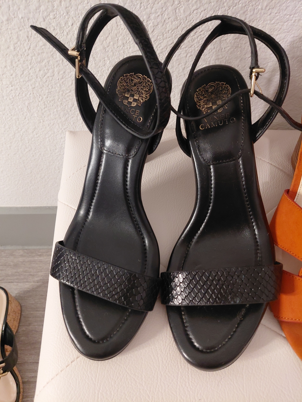 Vince Camuto Black Women's Ankle-Strap Sandals